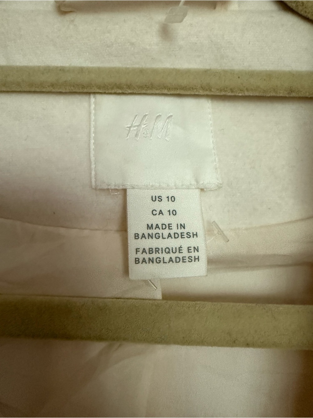 H&M Cream Single-Breasted Pea Coat - Picture 3 of 4